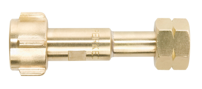 Perkeo Propan-Umfüllstutzen mit Sintersieb KFA G3/8″LH und W21,8×1/14″LH
