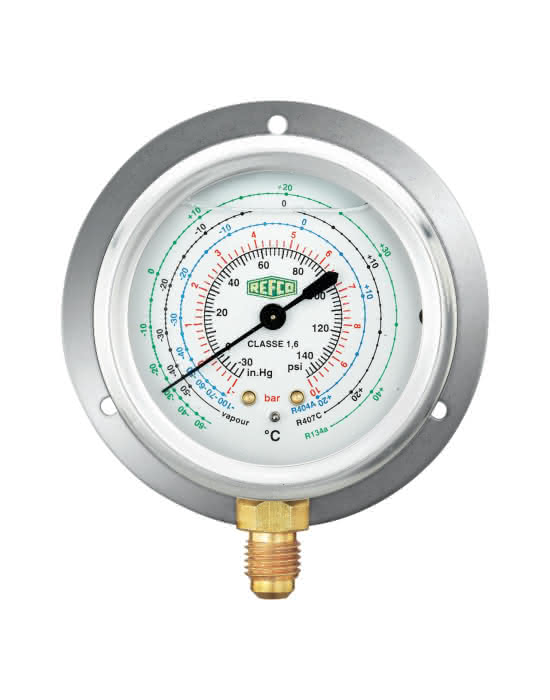 Refco Rohrfedermanometer NG 63 MR-306-DS-R407C 1/4″ SAE unten
